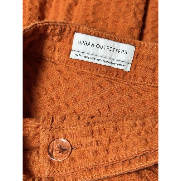Urban Outfitters Orange Gingham Wrap Pleated Mini Skirt Women's Small-Petite - Picture 4 of 15